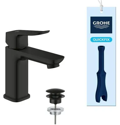 Immagine prodotto di Rubinetto per lavabo, GROHE DICE, misura S, set di scarico Clic-Clac, nero opaco