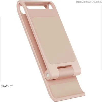 Image de Support de bureau pour téléphone portable pliable et ajustable Support léger et portable rose