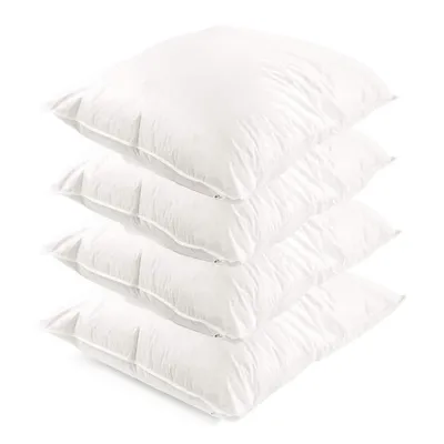 Produktbild von 4-er Set  | Kopfkissen 80x80 cm | Füllung: 1500 Gramm Daunen | 100% Natur Kissen | Bezug: 100% Baumwolle | Federkissen 80 x 80 cm |