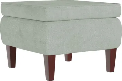 Image de Tabouret avec pieds en bois Gris clair Velours