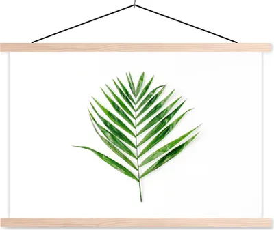 Produktbild von MuchoWow® Textilposter Grün - Blatt - Tropisch 60x40 cm mit holzfarbenen Rahmen - Bilder
