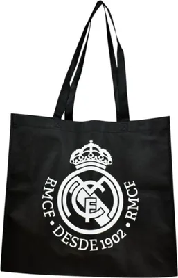 Produktbild von Real Madrid Einkaufstasche Schwarz – Ökologische Tragetasche 40 × 40 × 12 cm