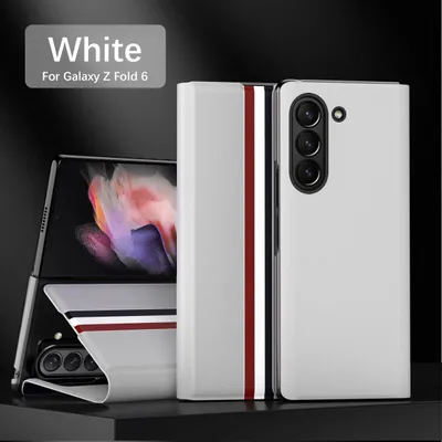 Obrázek produktu pro Pouzdro pro Samsung Galaxy Z Fold 6 TenkéPolyuretanKožené pouzdro se stojánkem a přihrádkou na kartyBílý