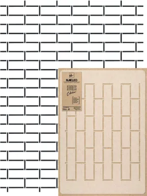 Produktbild von Wandschablone Groß Muster, Malschablone 59x95 cm Ziegelwand Nachahmung Wiederverwendbare Kunststoff, Geometrische Tapete Wandgestaltung