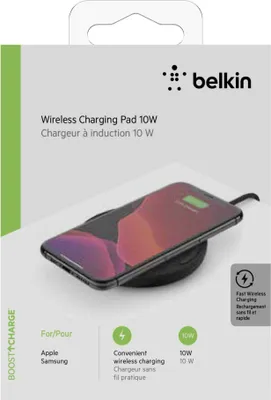 Immagine prodotto di Belkin BOOST CHARGE - Tappetino di ricarica induttivo + adattatore di alimentazione CA - 10 Watt - Nero