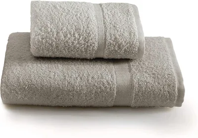 Produktbild von Handtuch-Set mit Gästehandtuch, Uni, 100% Baumwolle, grau