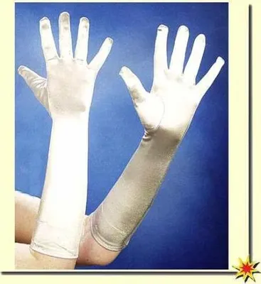 Produktbild von Satin-Handschuhe 40 cm lang silber Kostüm-Zubehör