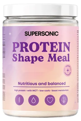 Produktbild von SUPERSONIC Shape Meal Protein Shake Cremige Schokolade 600 g – 16,8 g Eiweiß je Portion, 26 Vitamine & Mineralstoffe, ohne Zuckerzusatz