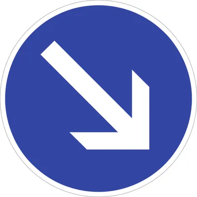 Produktbild von Verkehrsschild VZ222, Vorgeschriebene Vorbeifahrt rechts vorbei, Alu, RA2, Ø ...