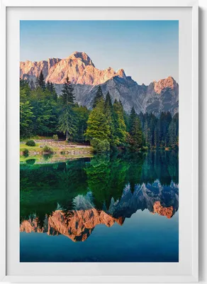Produktbild von Seelandschaft– Wandbild mit Rahmen – Gerahmtes Bild  – Wanddekoration – 70x100 cm –  Weiß Rahmen