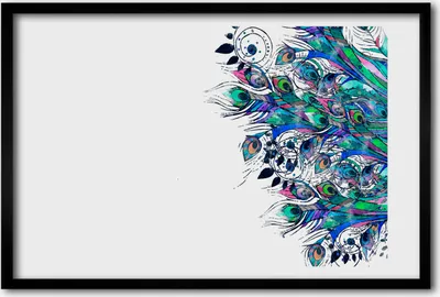 Produktbild von Bild 60x40 MDF-Rahmen, Wandkunst Pfauenfedern