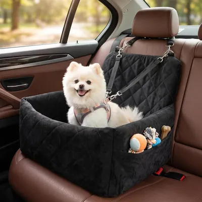 Produktbild von Hundeautositz Hundebooster Autositz - 45 x 45 x 34 cm - Schwarz - Bis 9 kg