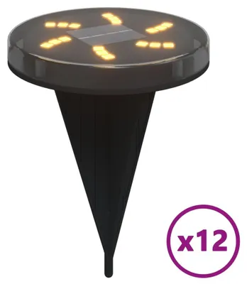 Zdjęcie produktu dla vidaXL Solarne lampy gruntowe z kolcem uziemiającym 12 szt. Ciepła biel