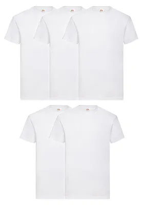 Produktbild von 5er Pack Fruit of the Loom Valueweight T-Shirt Farbe: weiß Größe: L