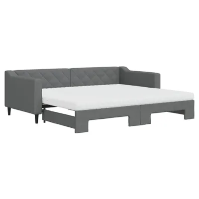 Obrázek produktu pro vidaXL Rozkládací denní postel s matracemi Tmavě šedá 90x200 cm Látka