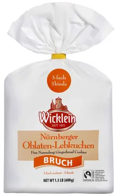 Produktbild von Wicklein Nürnberger Oblaten-Lebkuchen 'Bruch' 600g