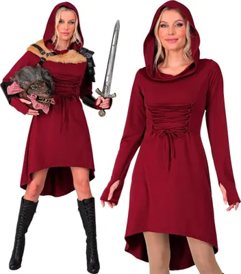 Produktbild von Mittelalterliches Gothic Kleid für Damen rot - M