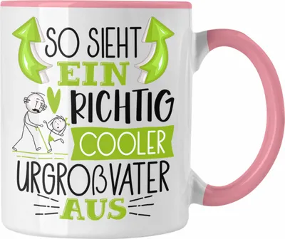 Produktbild von Trendation - So Sieht Ein Richtig Cooler Urgroßvater Aus Geschenk Tasse Lustiger Spruch Geschenkidee (Rosa)