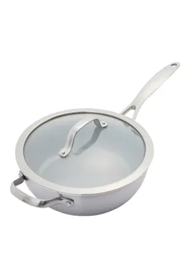 Produktbild von Greenpan âvenice PRO Triply CC000015-001 Sauteuse inkl. Deckel, Edelstahl, 24 cm Durchmesser, Antihaftbeschichtung