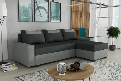 Produktbild von Ecksofa Schlafsofa Sofa HEDVIG LUX Inari Grau- Dunkelgrau Ottomane Rechts
