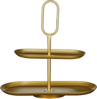 Image de Mica Decorations Rama Etagère à 2 niveaux - L38 x L17 x H37 cm - Métal - Or