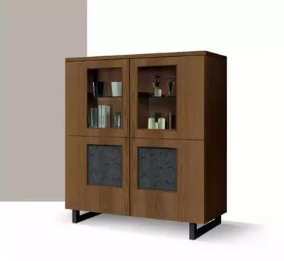 Obrázek produktu pro hnědá vitrína se skleněnými dvířky Stojící skříně na podlaze