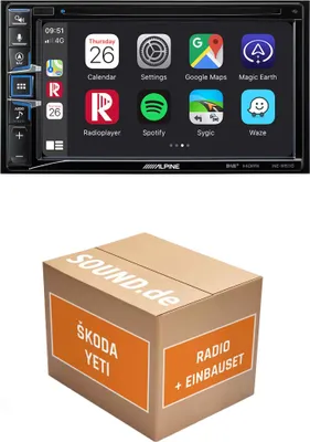 Produktbild von Autoradio Einbaupaket Alpine INE-W611D passend für Skoda Yeti 5L | Navigationssystem CD-/DVD-Laufwerk