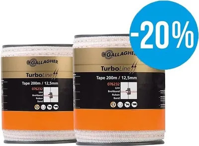 Produktbild von Gallagher Schriklint TurboLine (12,5 MM / Wit) - 2 x 200 Meter