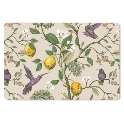 Produktbild von MuchoWow® Schreibtischunterlage Muster - Vogel - Pflanzen - Obst 60x40 cm - XXL Mauspad - Großes Mauspad