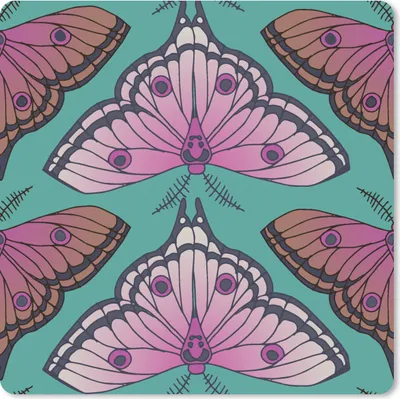 Produktbild von MuchoWow® Mauspad Mousepad Mädchen - Motten - Insekten - Muster - Mädchen - Kinder - Kinder - Kinder - Mädchen 20x20 cm - Mousepads - Maus Mat - Pad - Mausunterlage - Desk Mat - Bureauartikeln