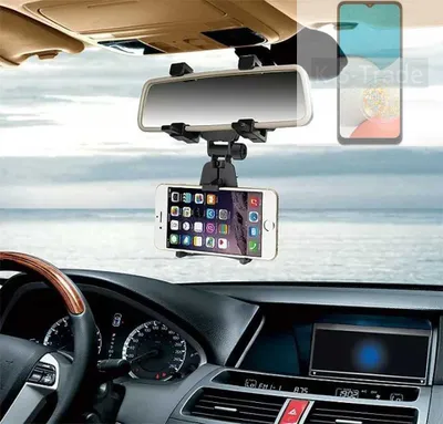 Produktbild von K-S-Trade Smartphone Halterung kompatibel mit Samsung Galaxy Wide5 Rückspiegel Halterung schwarz Auto Halterung KFZ Halter