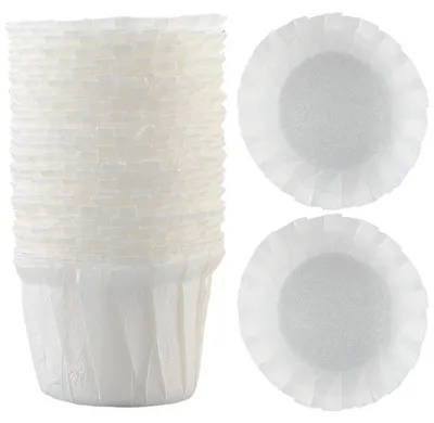 100er Pack Einweg-Kaffeefilter aus Papier, 5 x 3,5 cm, weiß
