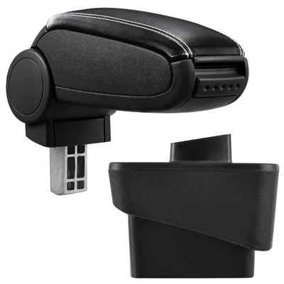 Produktbild von Armlehne Mittelarmlehne Leder Bezug schwarz / weiß für Audi A1 8X + Sportback