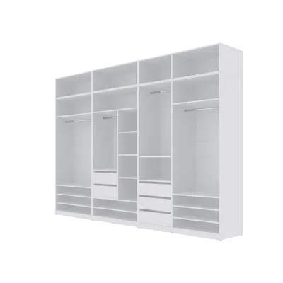 Produktbild von Marmex Möbel Mehrzweckschrank offener mit Aufsätzen TRES SET Z/N Wieß 310x246x51 cm