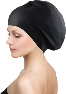 Imagen del producto de Gorro de natación de silicona, impermeable, elástico, ideal para cabello largo, rastas, trenzas y cabello rizado