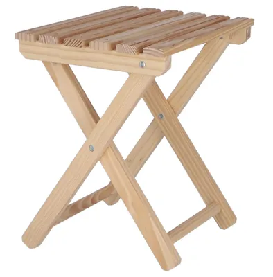Image de Tabouret pliable - Bois de hêtre - 33 x 25 x 36 cm