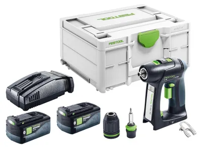 Produktbild von Festool C 18-Basic Akku Bohrschrauber 18 V 45 Nm Brushless + 2x Akku 5,0 Ah + Schnellladegerät + Systainer