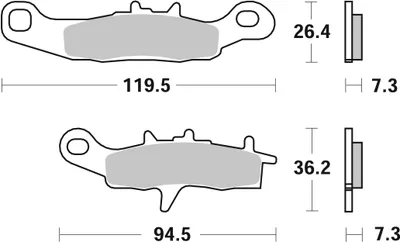 Produktbild von Bremsbelag SBS 726CS (Satz pro Scheibe) Offroad Carbon