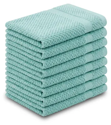 Produktbild von DoubleDry Gästetücher Set - Popcorn Weave Kollektion - 30x50 cm - 8 Teilig - 100% Baumwolle - 450 g/m² - Weich - Saugfähig -   Green  - Mint