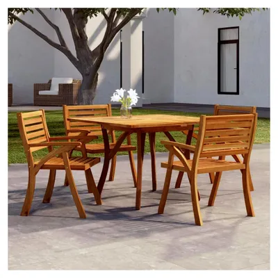 Produktbild von Gartentisch, Balkontisch, Terrassentisch, Garten Esstisch, Gartenmöbel, 110x110x75 cm Massivholz Akazie