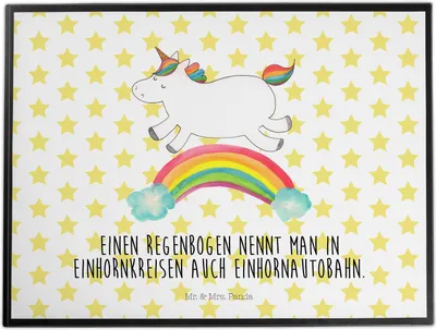 Produktbild von Mr. & Mrs. Panda schreibauflage Einhorn Regenbogen - Weiß - Geschenk, schreibtischunterlage, bastelunterlage, Deko, Erwachsenwerden, tischschutz, Glitzer, tischpad