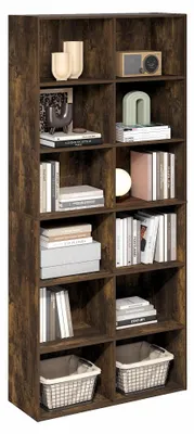 Produktbild von Furinno Basic 12-Würfel Offenes Regal-Bücherregal, Bücherregal, Aufbewahrungsorg
