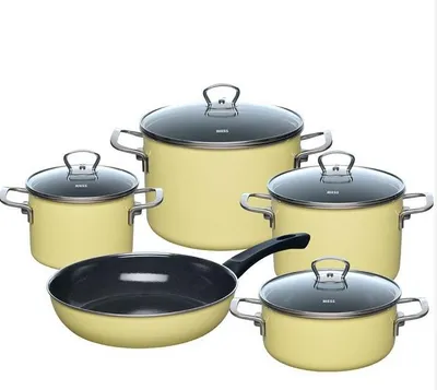 Produktbild von Riess-Kelomat Kochtopfset 0558-002 RiessEmaille-Set 5-tlg Farbe Lemon