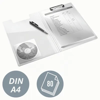 Produktbild von Leitz WOW Clipfolder with cover, A4, Hartschaumstoff, Violett, 75 Blätter, 1 Taschen, 230 mm