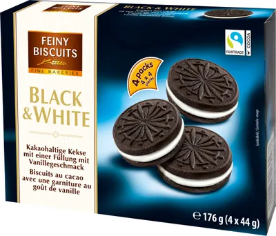 Produktbild von Feiny Biscuits Schwarz-Weiß-Kekse 176 g