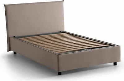 Produktbild von Quadratisches und halbes Bett Daceva, Containerbett mit Stoffbespannung, 100%  Italy, Frontöffnung, passend für Matratze Cm 120x200, Turteltaube