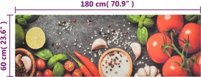 vidaXL Küchenteppich Waschbar Gemüse 60x180 cm Samt