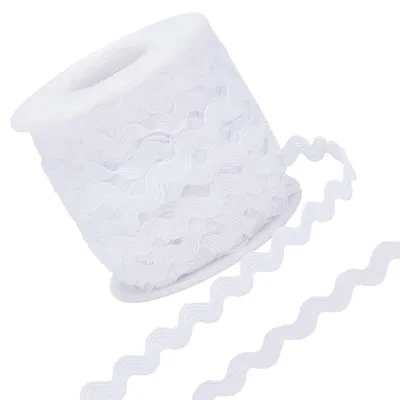 Wellenband Paspelband 25 m, 5 mm, Polyester, Weiß