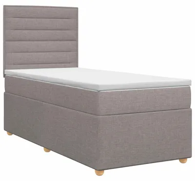 Produktbild von vidaXL Boxspringbett mit Matratze mit Kopfteil Taupe 90 x 200 cm Stoff