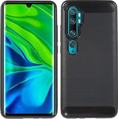 Produktbild von cofi1453® Silikon Hülle Carbon kompatibel mit XIAOMI MI NOTE 10 PRO TPU Case Soft Handyhülle Cover Schutzhülle Schwarz